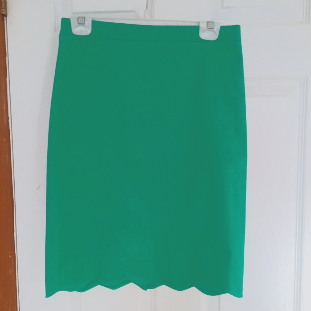Elegant Green/Turquoise J.Crew Women's Skirt, size 2
